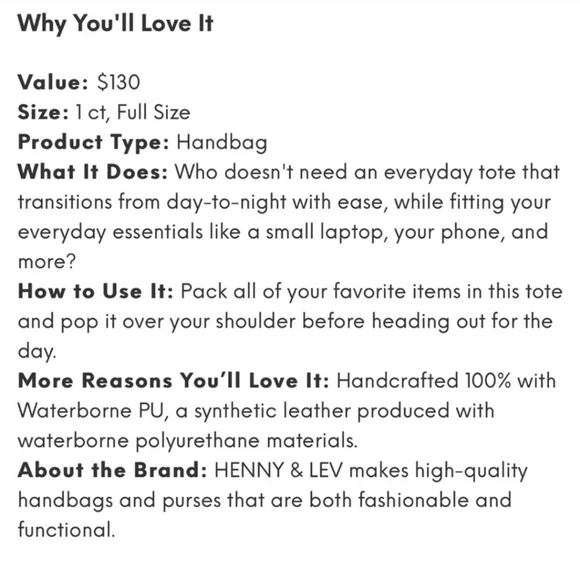 Henny + Lev beautiful brown handbag - Picture 3 of 8